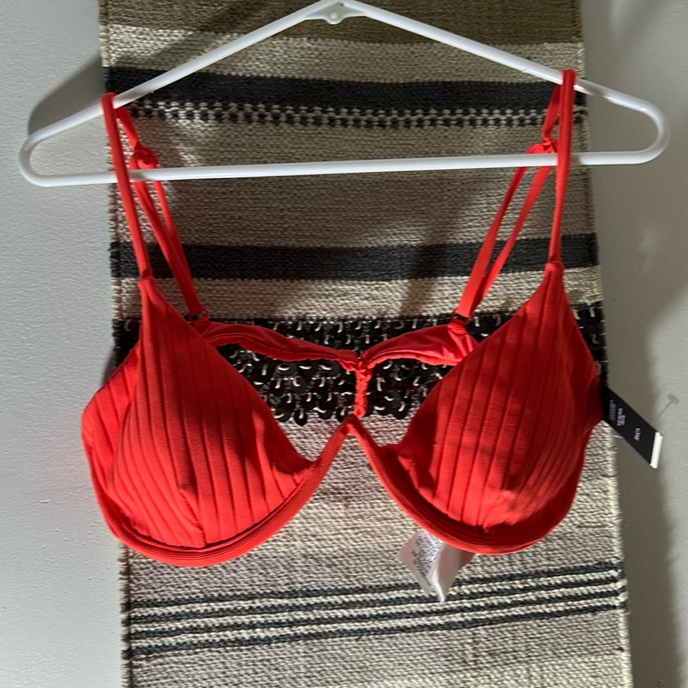 RVCA swim orange top Sz Large